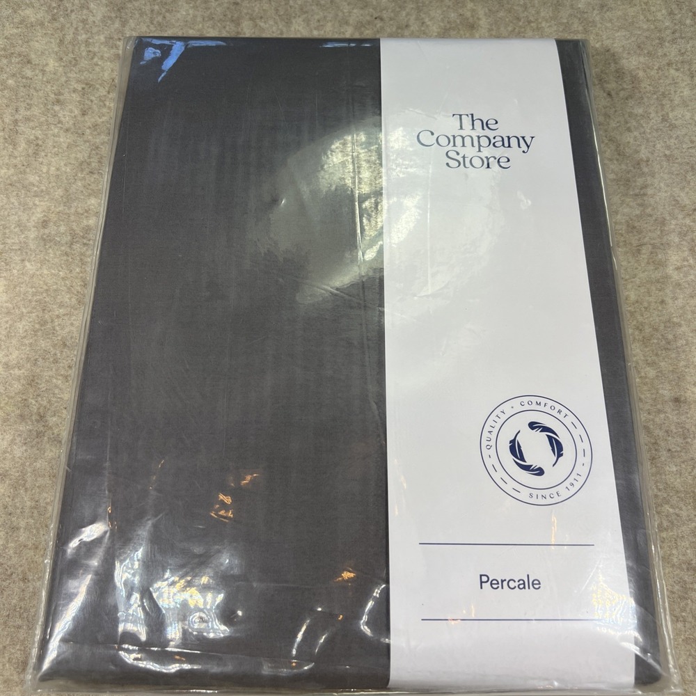 Twin XL Fitted Sheet GRAPHITE The Company Store 100% Cotton Percale NEW in PKG